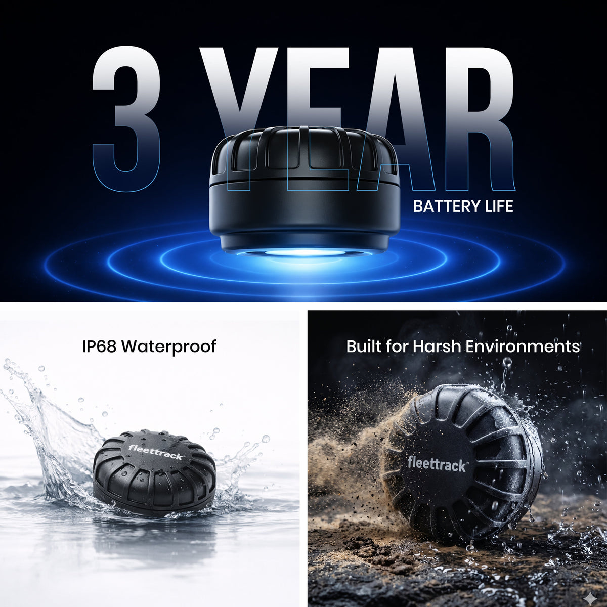 Fleettrack FindOne™ Pro Bluetooth GPS Tracker | IP68 Waterproof, No SIM, 3-Year Battery