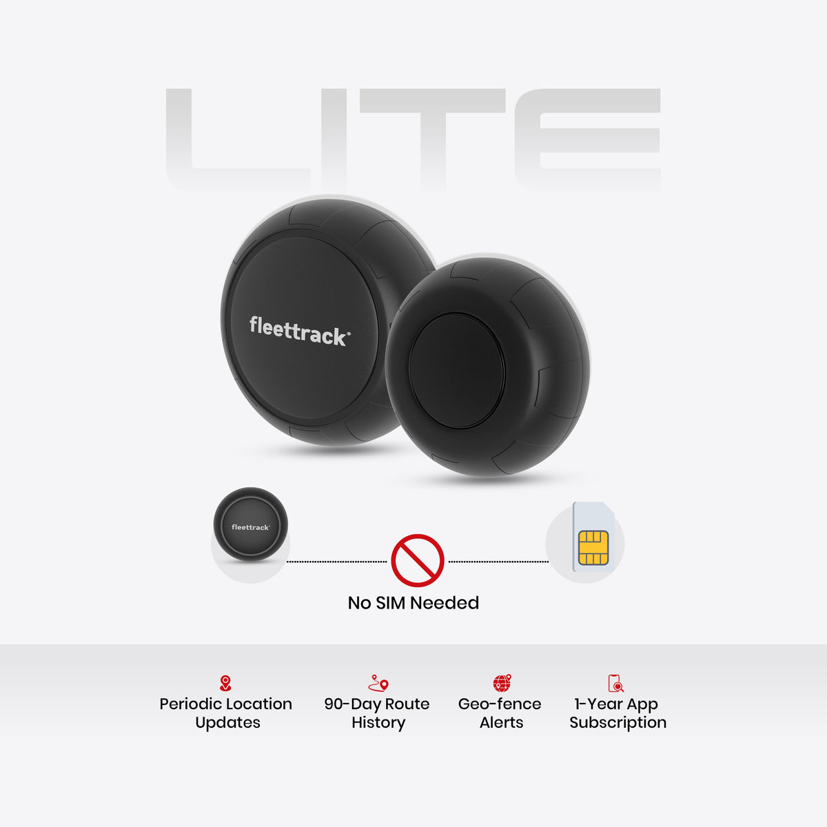Fleettrack FindOne™ Lite Bluetooth GPS Tracker | No SIM, 2-Year Battery, Live Tracking