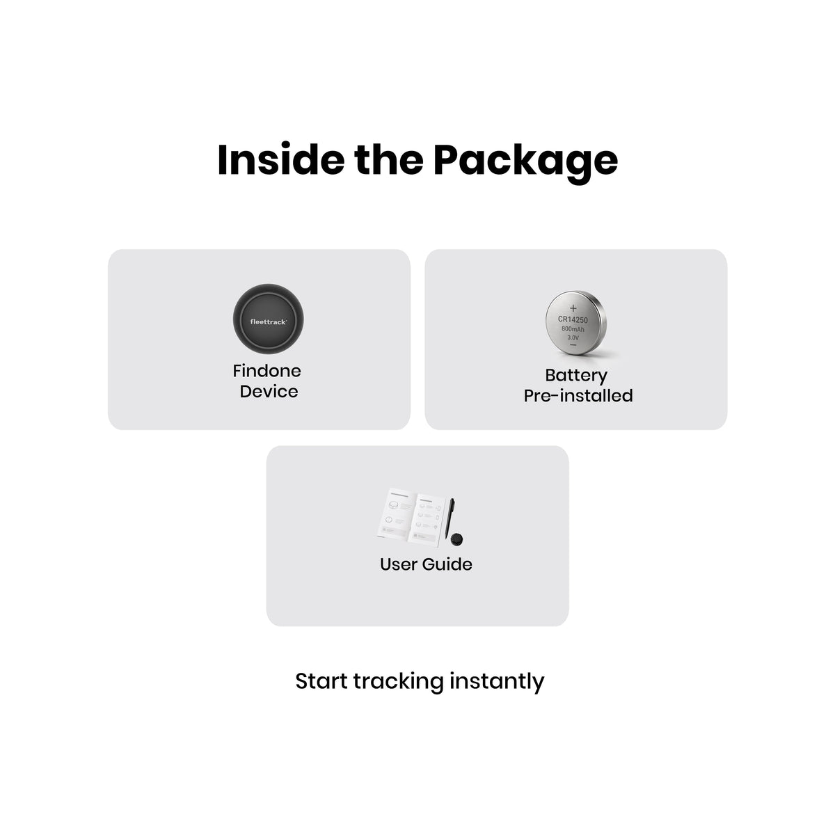 Fleettrack FindOne™ Lite Bluetooth GPS Tracker | No SIM, 2-Year Battery, Live Tracking