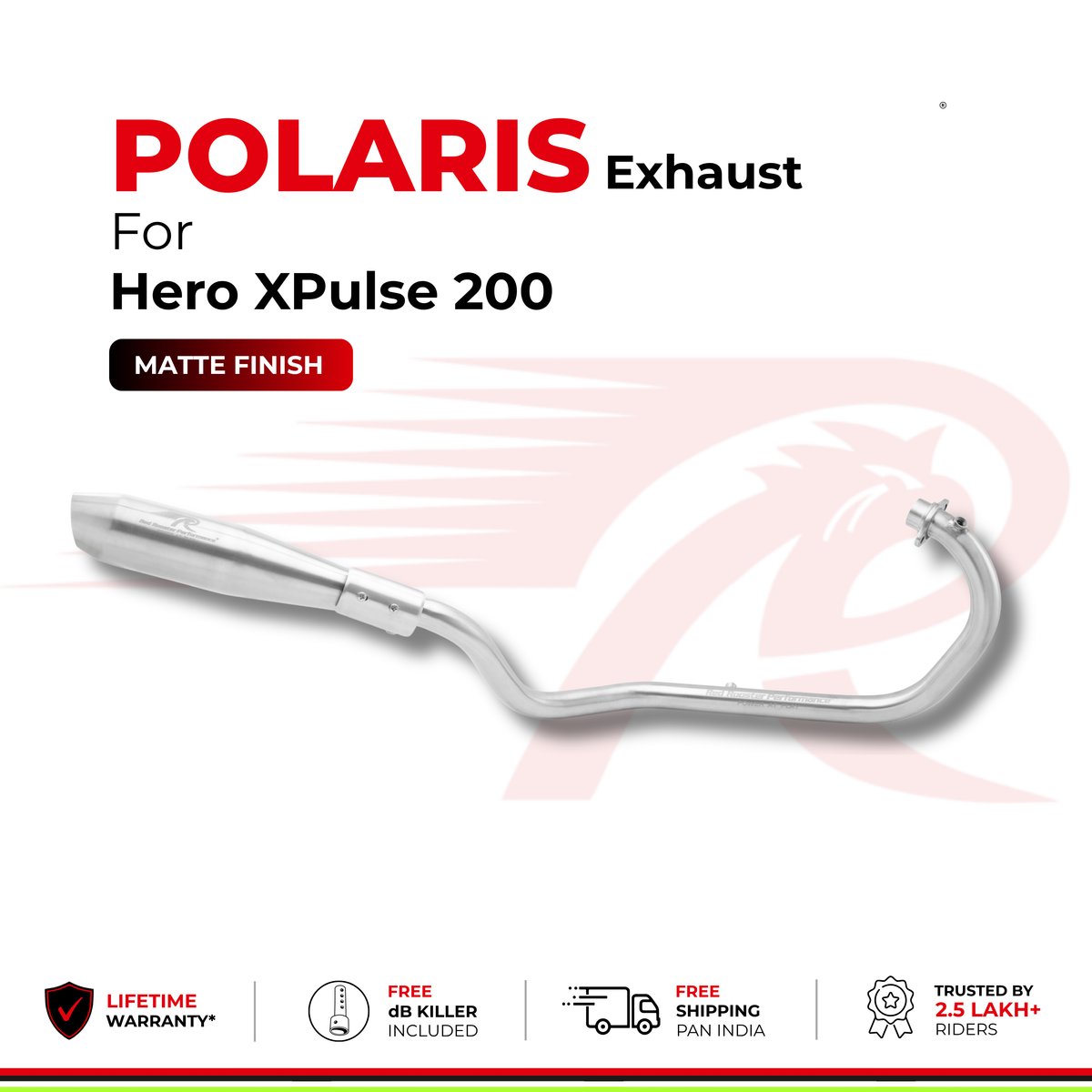 Polaris Exhaust for Hero Xpulse 200 - Matte Finish