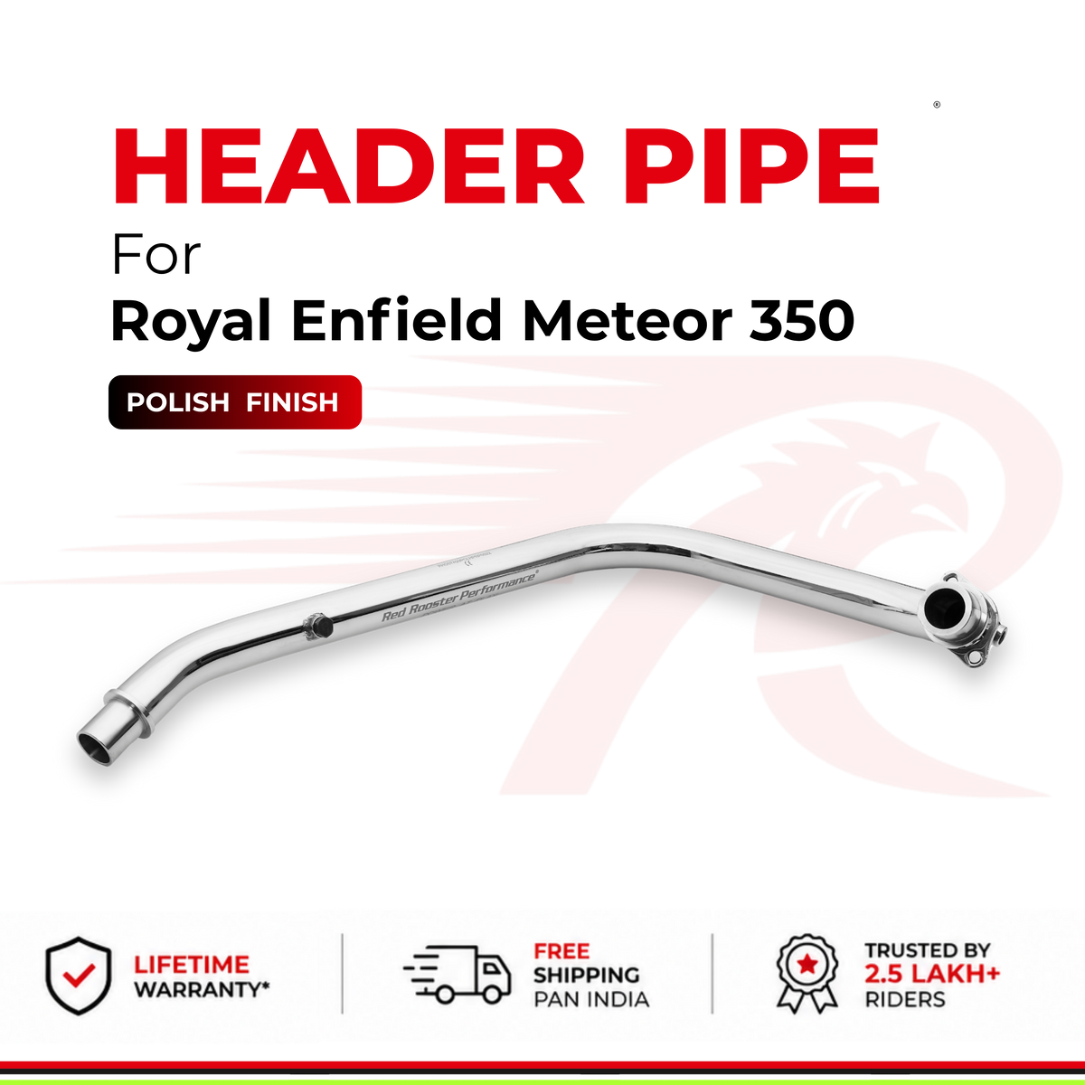 Header Pipe / Bend Pipe for Royal Enfield Meteor 350 - Polish
