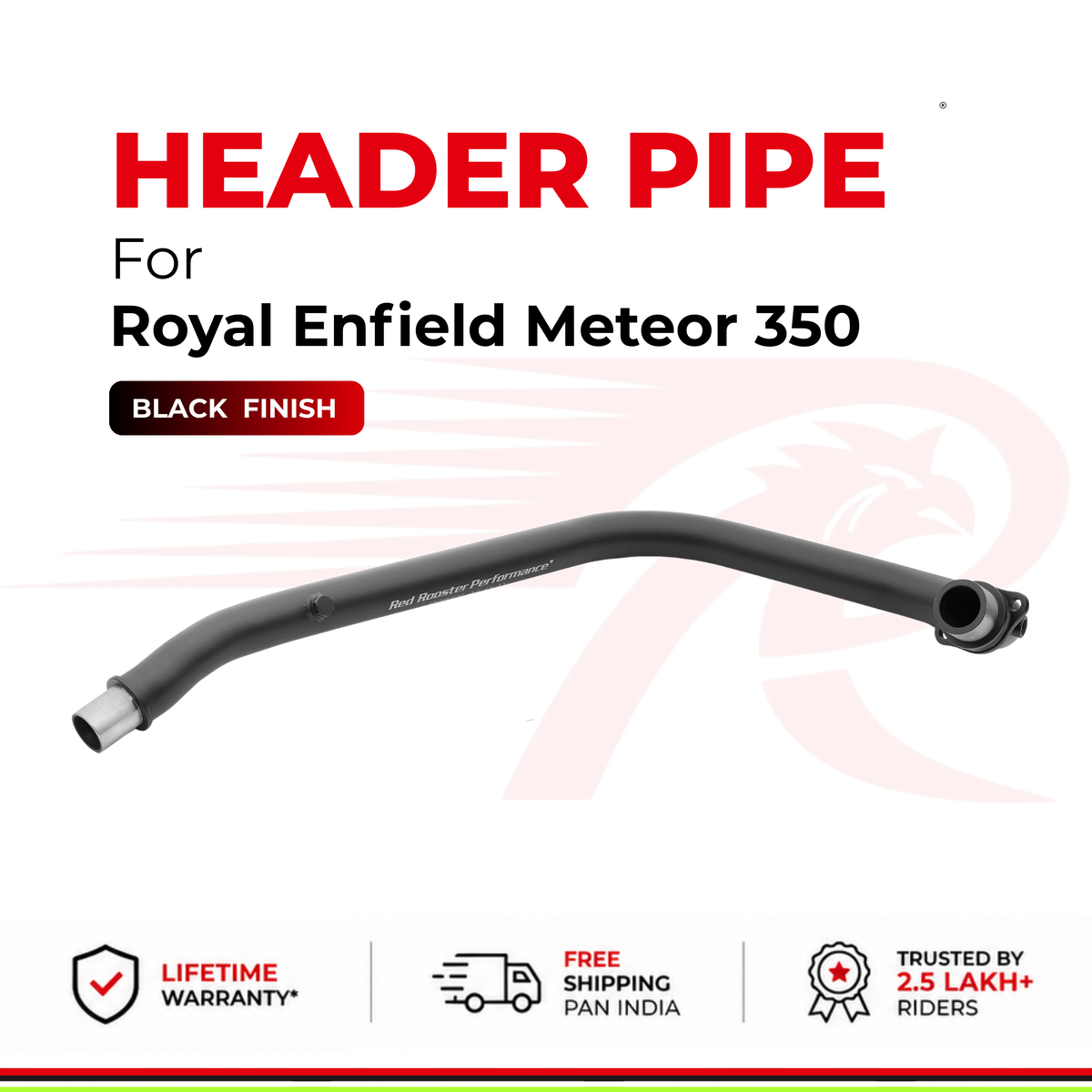 Header Pipe / Bend Pipe for Royal Enfield Meteor 350 - Black