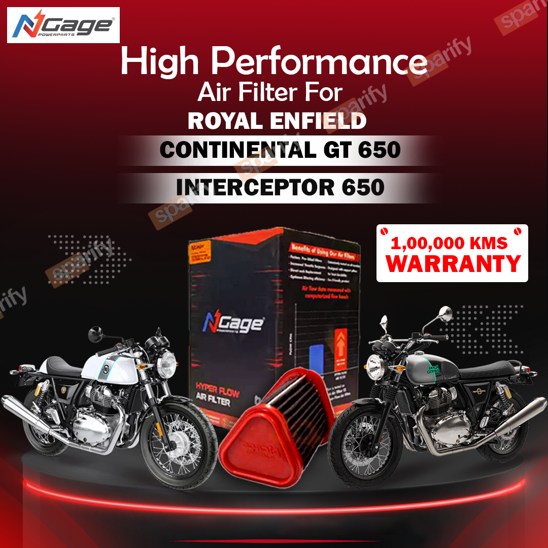 Hyper Flow Air Filter for Royal Enfield Continental GT / Interceptor Twins 650 NGAGE POWERPARTS
