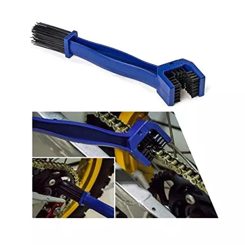 Motorcycle Chain Cleaner Brush, 3-Sided Chain Cleaning Brush for Bikes