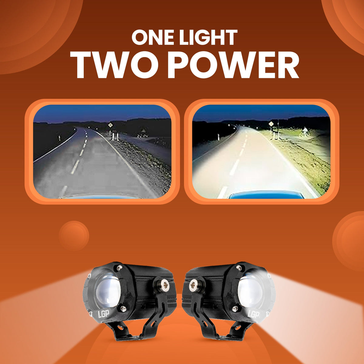 LGP DK150S 70W LED Spotlight for Motorcycles - 7200 Lumens Auxiliary Driving Light, IP68 Waterproof