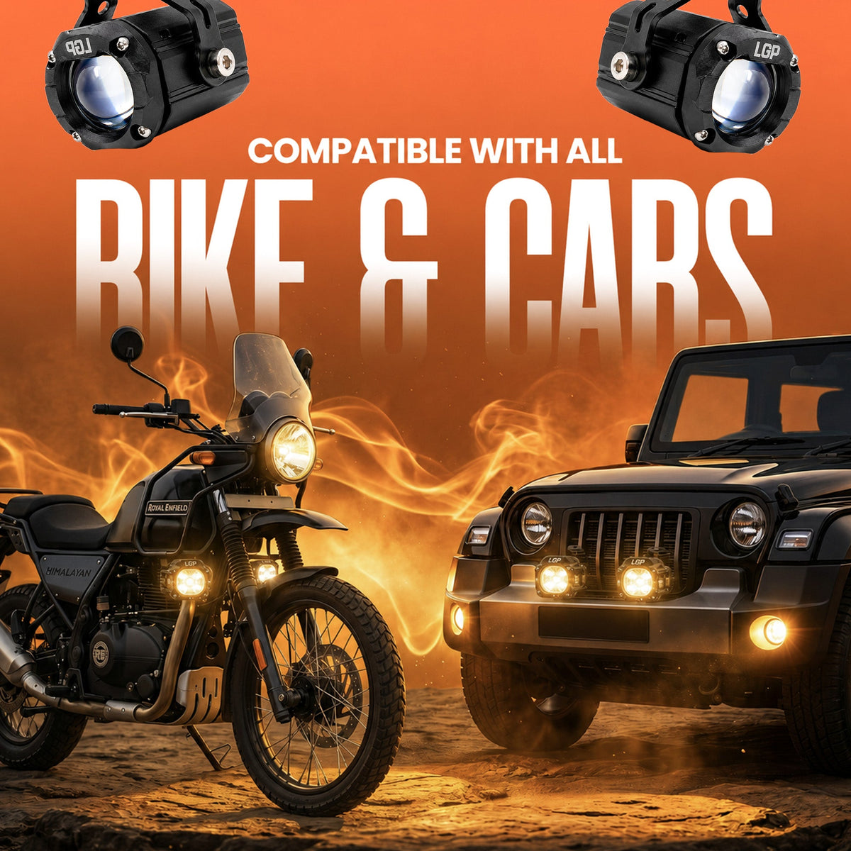 LGP DK150S 70W LED Spotlight for Motorcycles - 7200 Lumens Auxiliary Driving Light, IP68 Waterproof