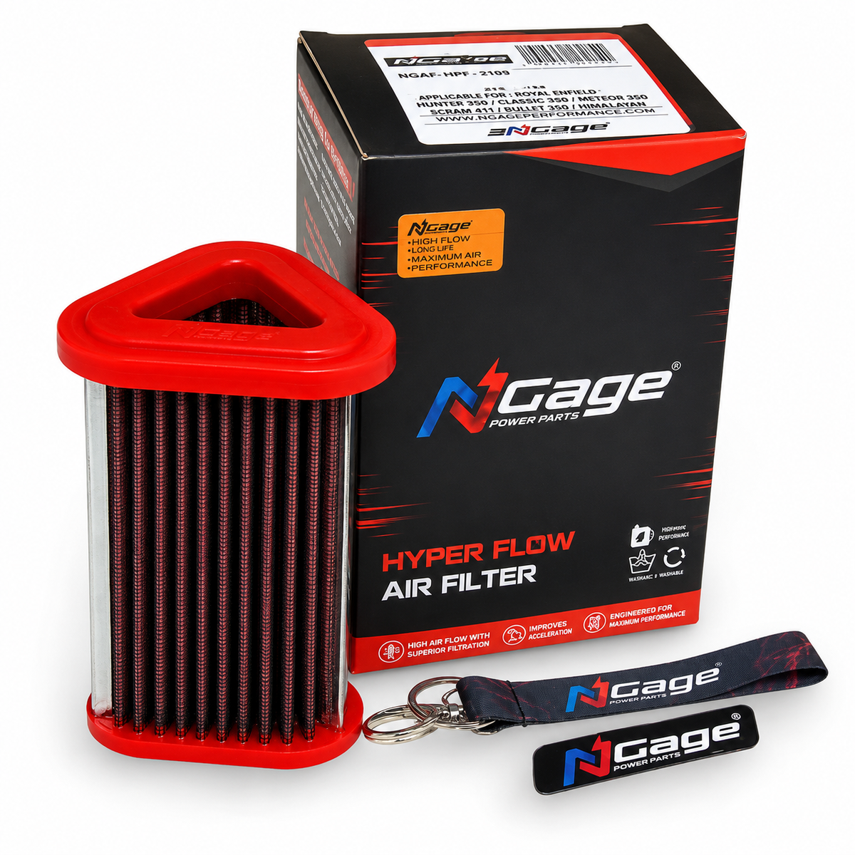 RE Continental GT 650 / Interceptor 650 - Powerage Performance Combo | Slip-On Exhaust + NGAGE Hyper Flow Air Filter + NGK Iridium Spark Plug