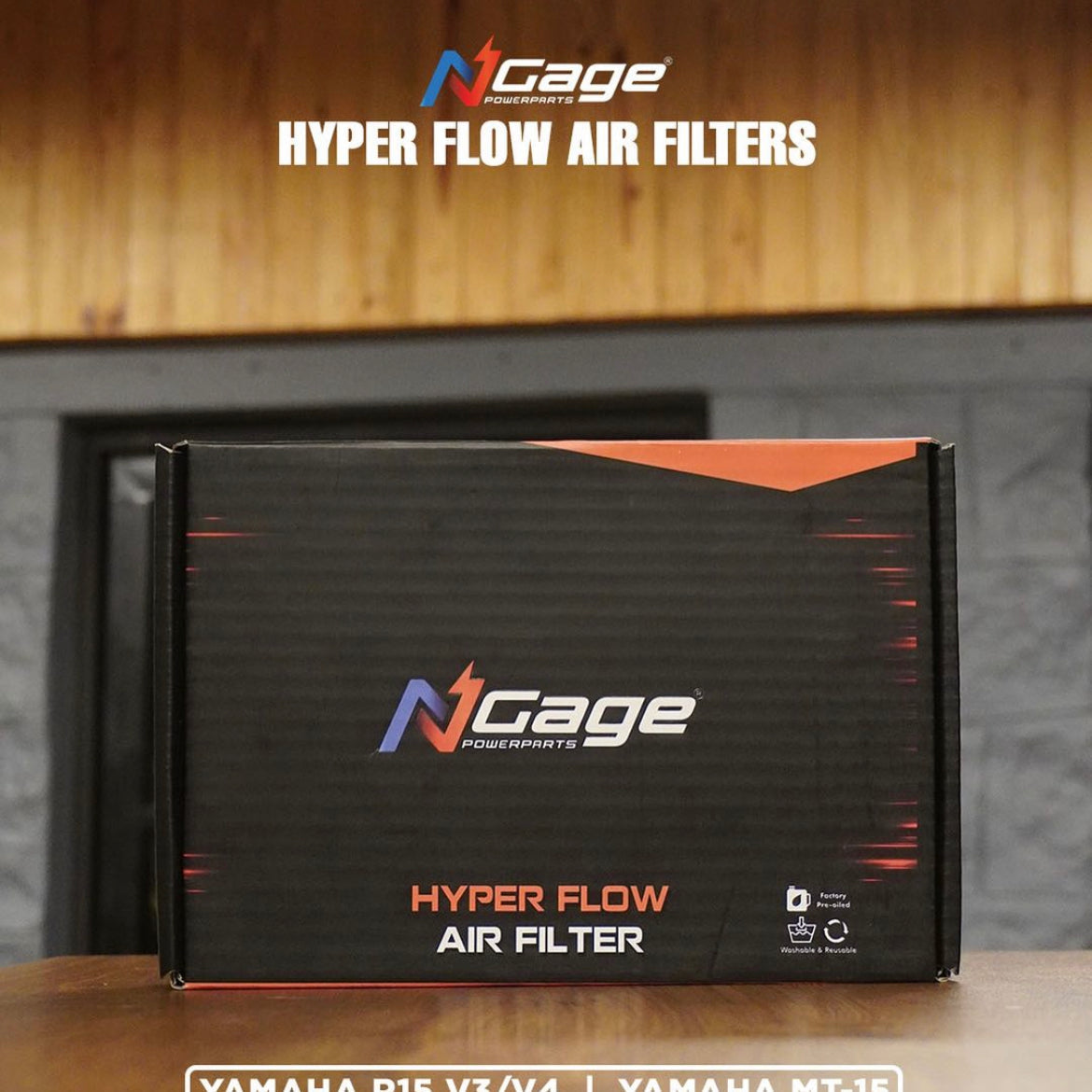 Hyper flow air filters for Yamaha R15 v3 / V4 & MT 15 - Ngage Powerparts