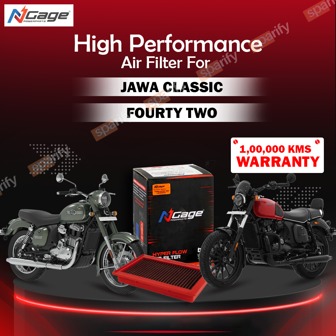 Hyper Flow Air Filter for Jawa Classic / Fourty Two and Yezdi Roadster - NGAGE POWERPARTS