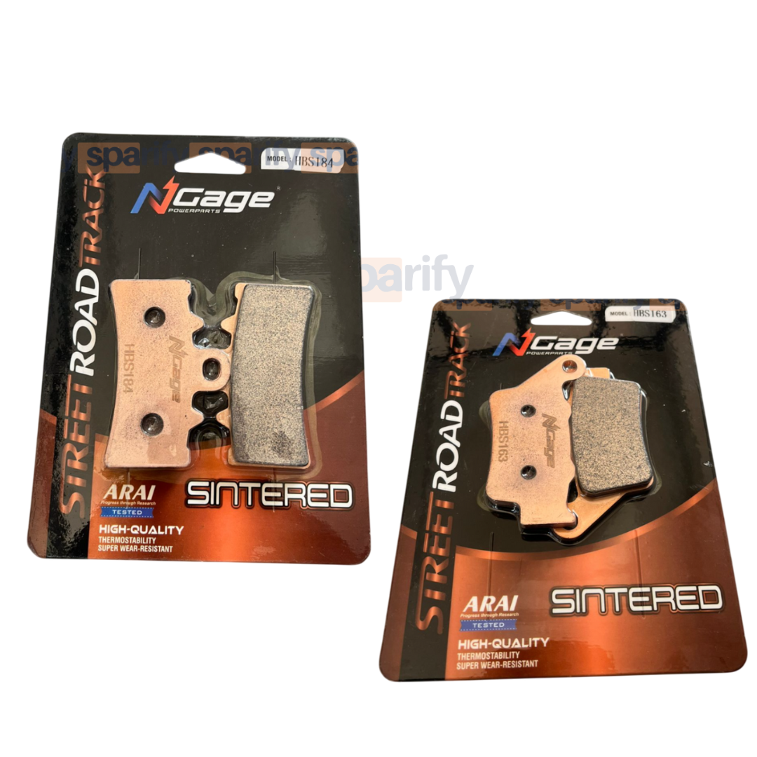 COMBO - BMW 310 GS / 310 R / 310 RR | front and rear sintered brake pads | NGAGE POWERPARTS - ARAI Certified for Extreme Performance