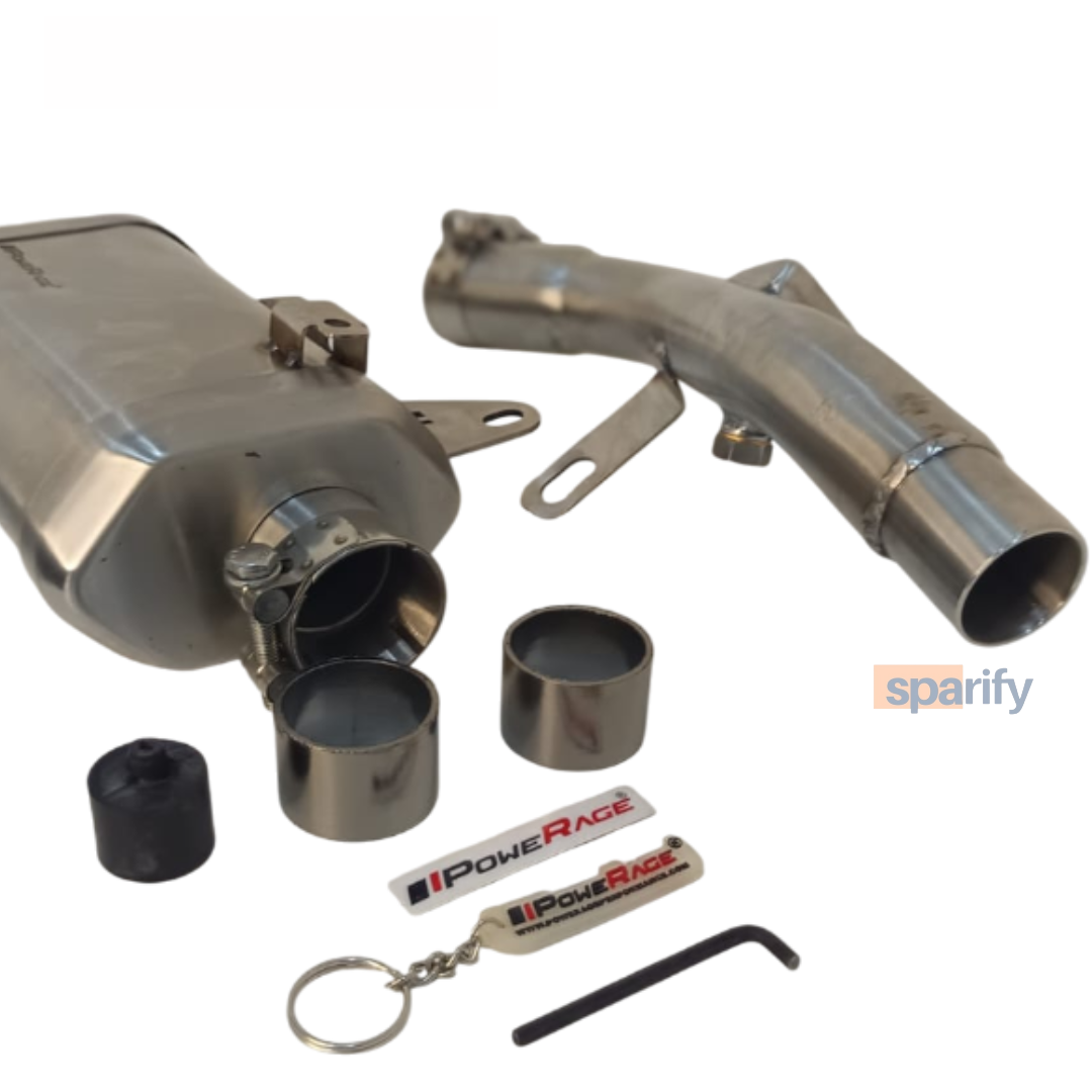 RE Guerilla 450 - Brushed Steel Finish (Matte) PoweRage Performance Slip on Exhaust