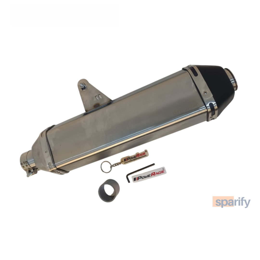 RE Himalayan 411 Brushed Steel Finish (Matte) PoweRage Performance Slip on Exhaust