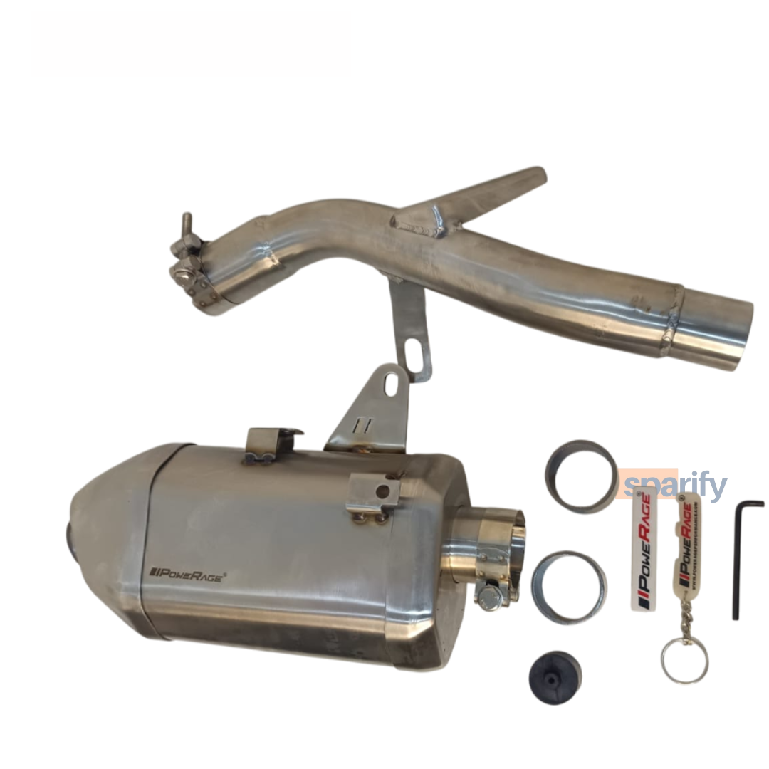 RE Guerilla 450 - Brushed Steel Finish (Matte) PoweRage Performance Slip on Exhaust