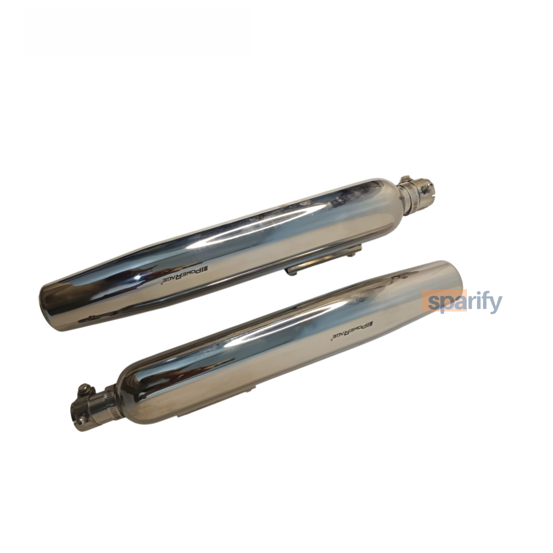 RE Super Meteor 650 - Polish Finish PoweRage Performance Slip on Exhaust