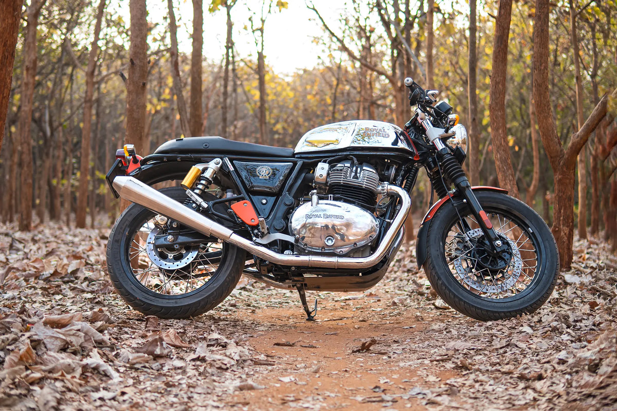 RE Interceptor 650 / Continental GT 650 - Brushed Steel Finish Matte (Long Type) PoweRage Performance Slip on Exhaust