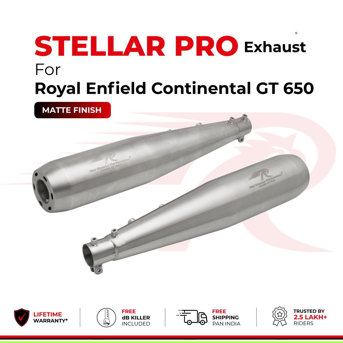 Stellar Pro Exhaust for Royal Enfield Continental GT 650 - Matte Finish
