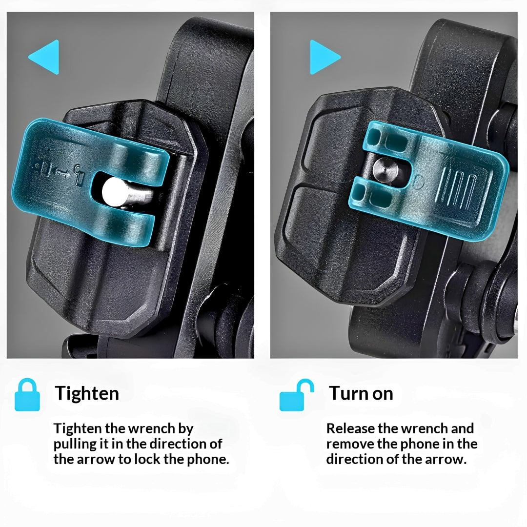 LGP - 1314 Motorcycle Mobile Holder with Vibration Damper & Quick Release Secure Adjustable Phone Mount for Bike & Motorcycle Handlebar