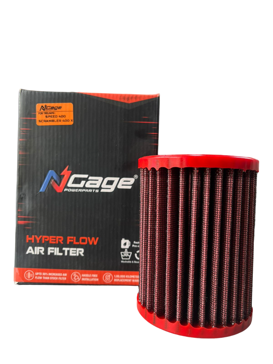 Triumph Speed 400 / Scrambler 400 X / T4 Hyper Flow Air Filter- NGAGE POWERPARTS