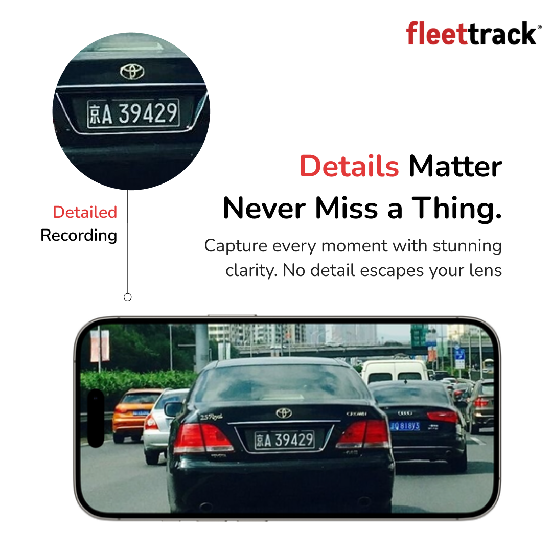 Fleettrack Real 2K WiFi Dashcam | HDR Recording | Voice Control | Night Vision | App Connectivity | Supports 128GB
