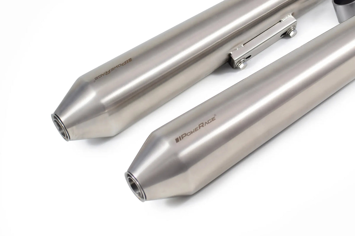 RE Interceptor 650 / Continental GT 650 - Brushed Steel Finish Matte (Long Type) PoweRage Performance Slip on Exhaust