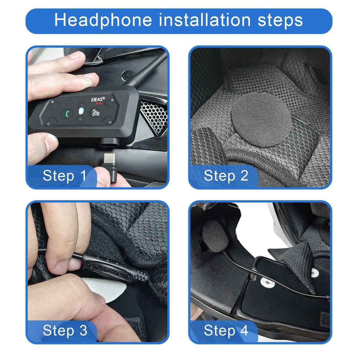 EJEAS V6 Pro Plus Bluetooth Intercom - 800m, DSP Noise Cancel