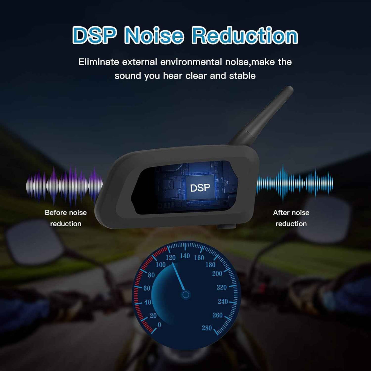 EJEAS V6 Pro Plus Bluetooth Intercom - 800m, DSP Noise Cancel