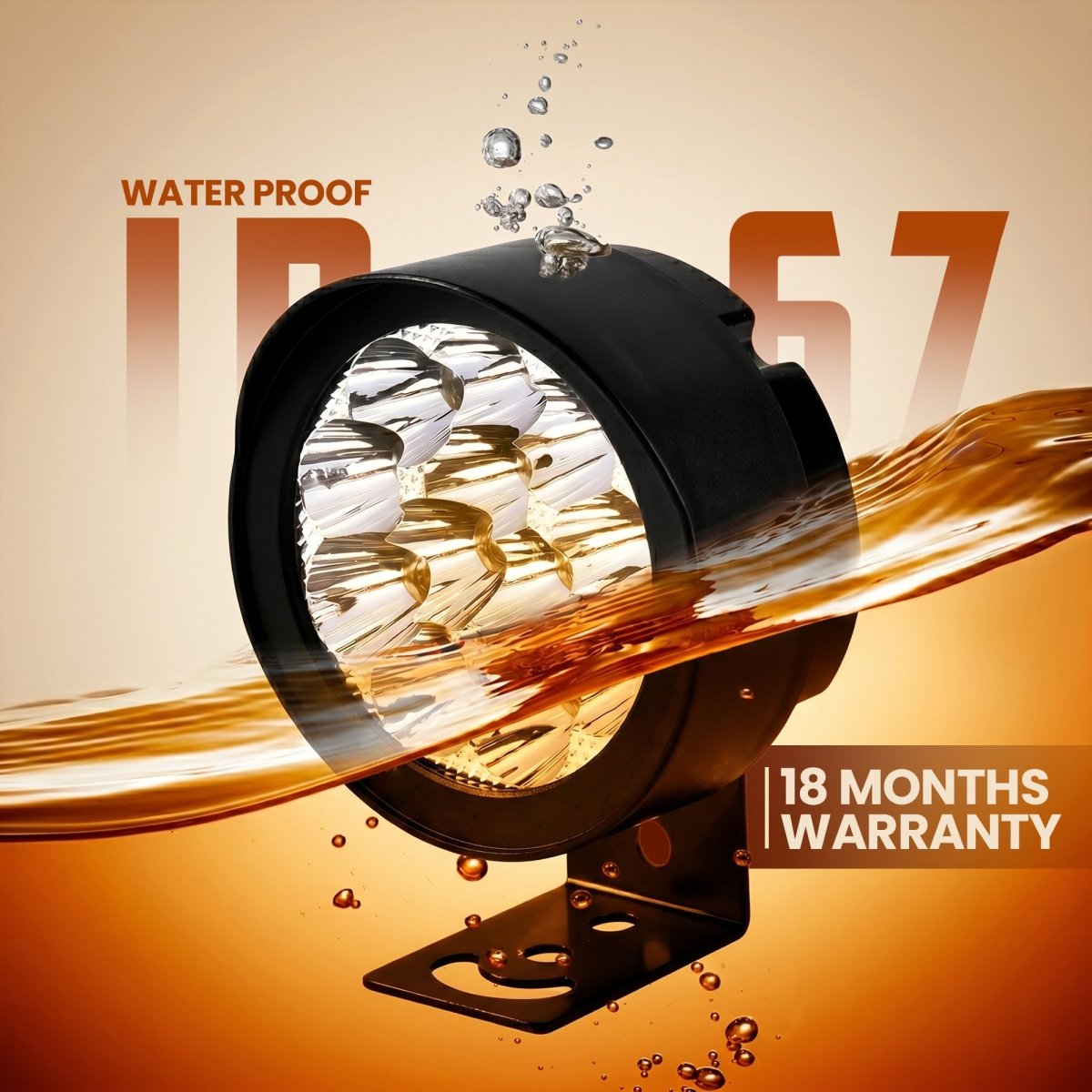 LGP 12 LED ABS Fog Lamp for Bike | Waterproof Auxiliary Driving Light | Universal Fit for All Motorcycles - LGP India