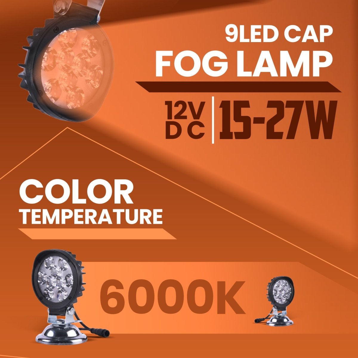 LGP 9 LED Cap Fog Lamp for Bike | Compact Waterproof Auxiliary Light | Universal Fit for All Motorcycles & Scooters - LGP India