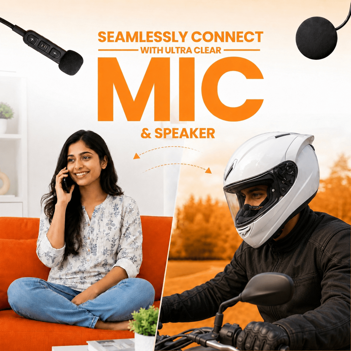 LGP BT30 Bluetooth Helmet Headset IP67 Waterproof | Wireless Bike Helmet Speakers with Mic, Music & Call Control - LGP India