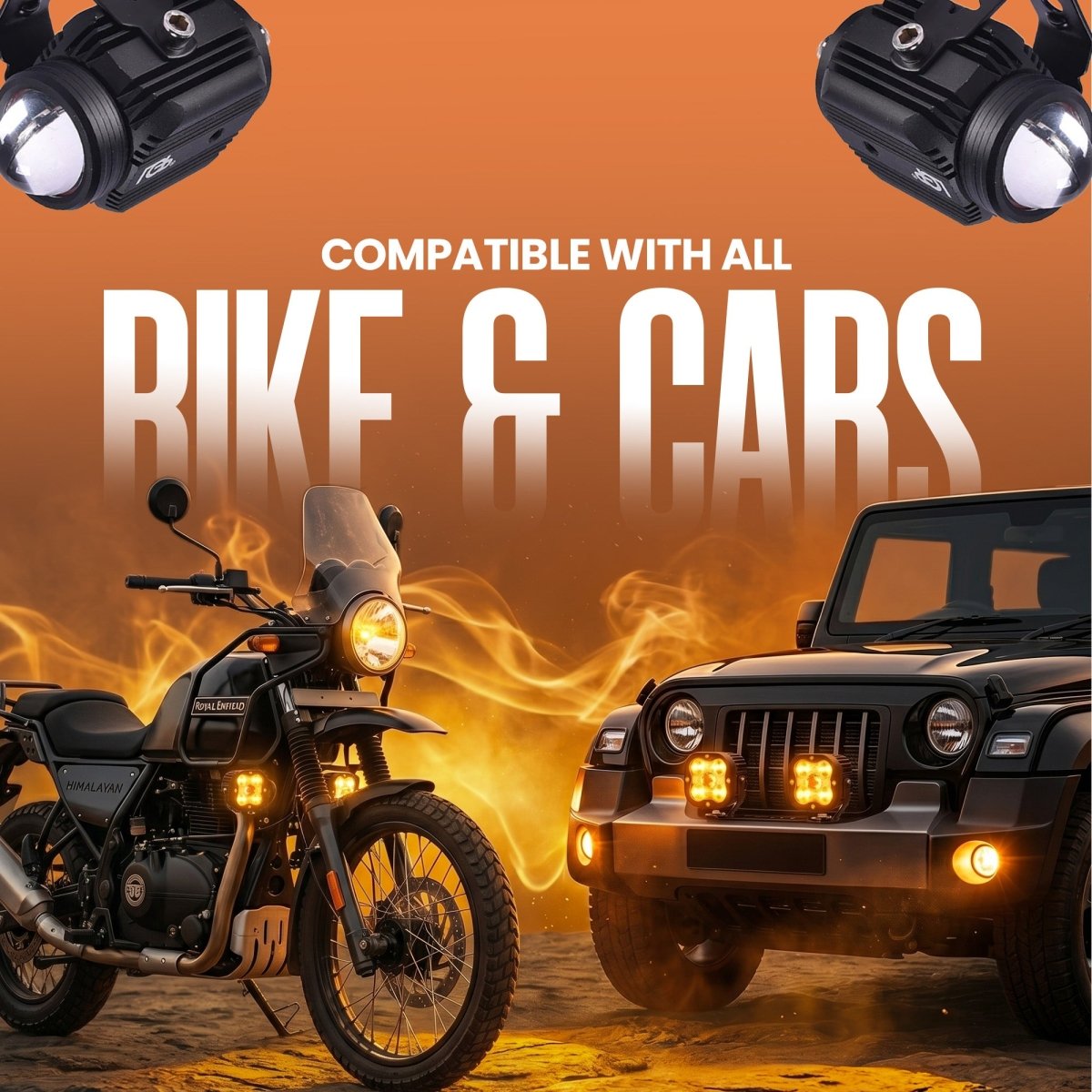 LGP DK16 LED Fog Lamp for Bike (Pair) | Wireless Harness Switch & Mounting Clamps Included | High Power, Universal Motorcycle Fit - LGP India