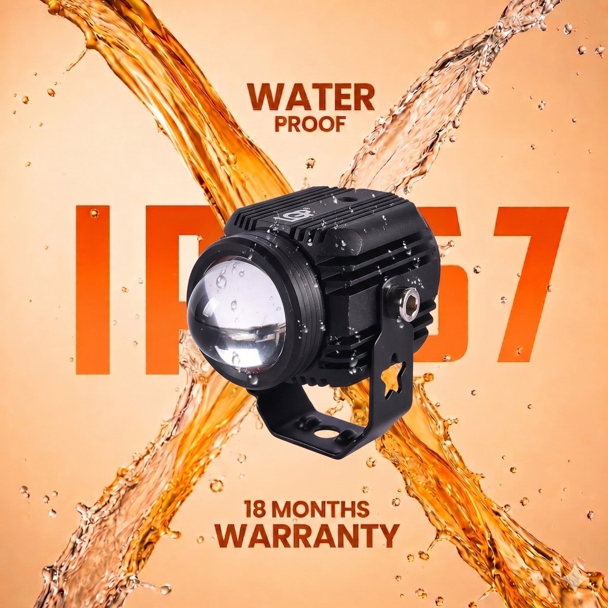 LGP DK16 LED Fog Lamp for Bike (Pair) | Wireless Harness Switch & Mounting Clamps Included | High Power, Universal Motorcycle Fit - LGP India