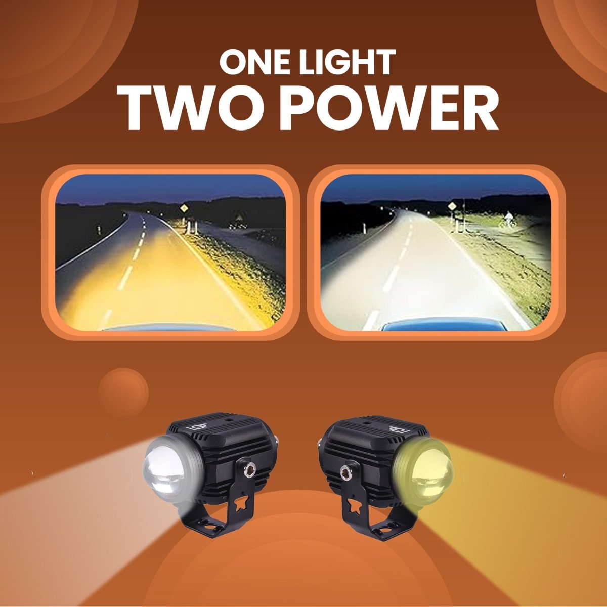 LGP DK16 LED Fog Lamp for Bike (Pair) | Wireless Harness Switch & Mounting Clamps Included | High Power, Universal Motorcycle Fit - LGP India