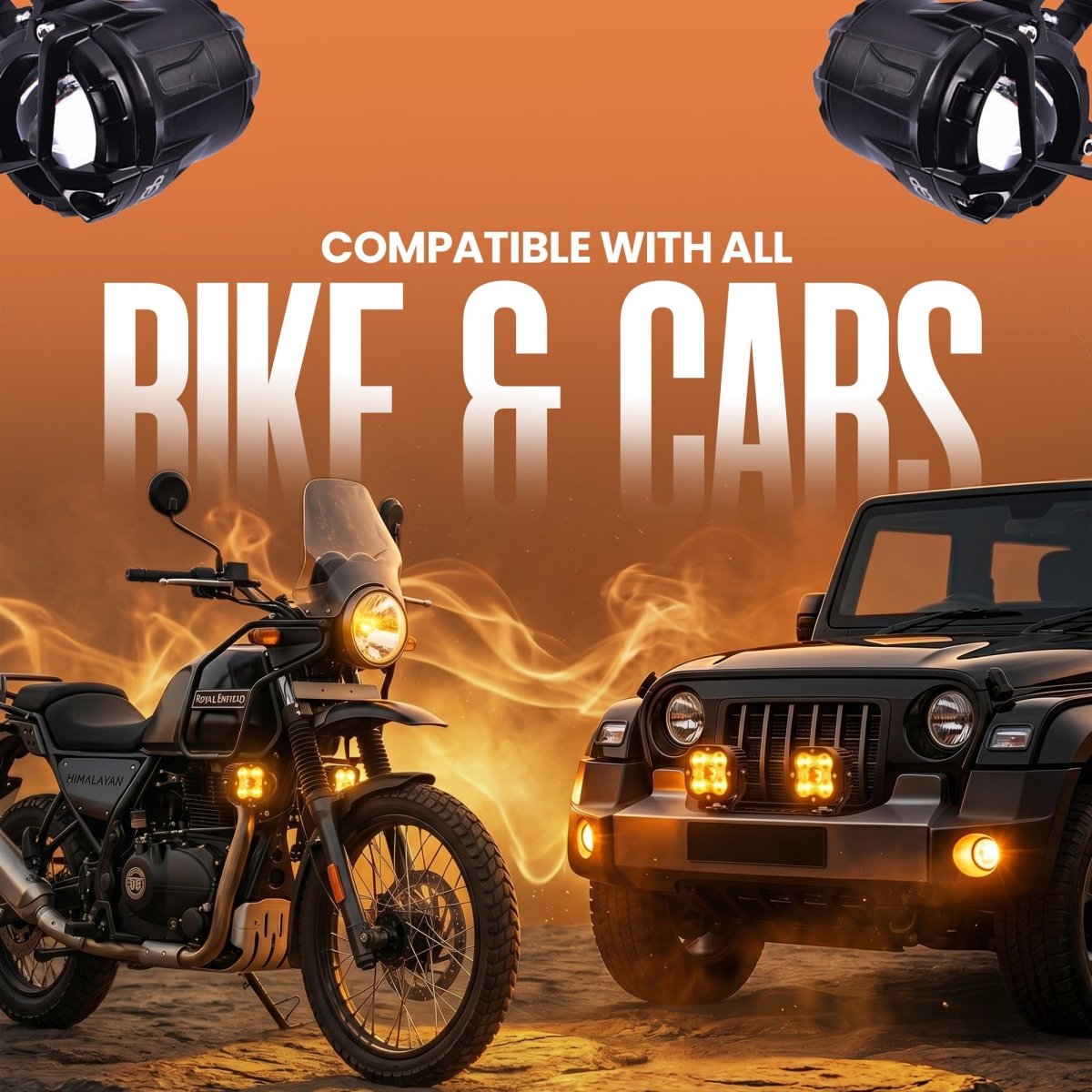 LGP DK350 LED Fog Lamp for Bike (Pair) | Wireless Switch & Full Wiring Kit Included | High Power Spotlight with Clamp Mount - LGP India