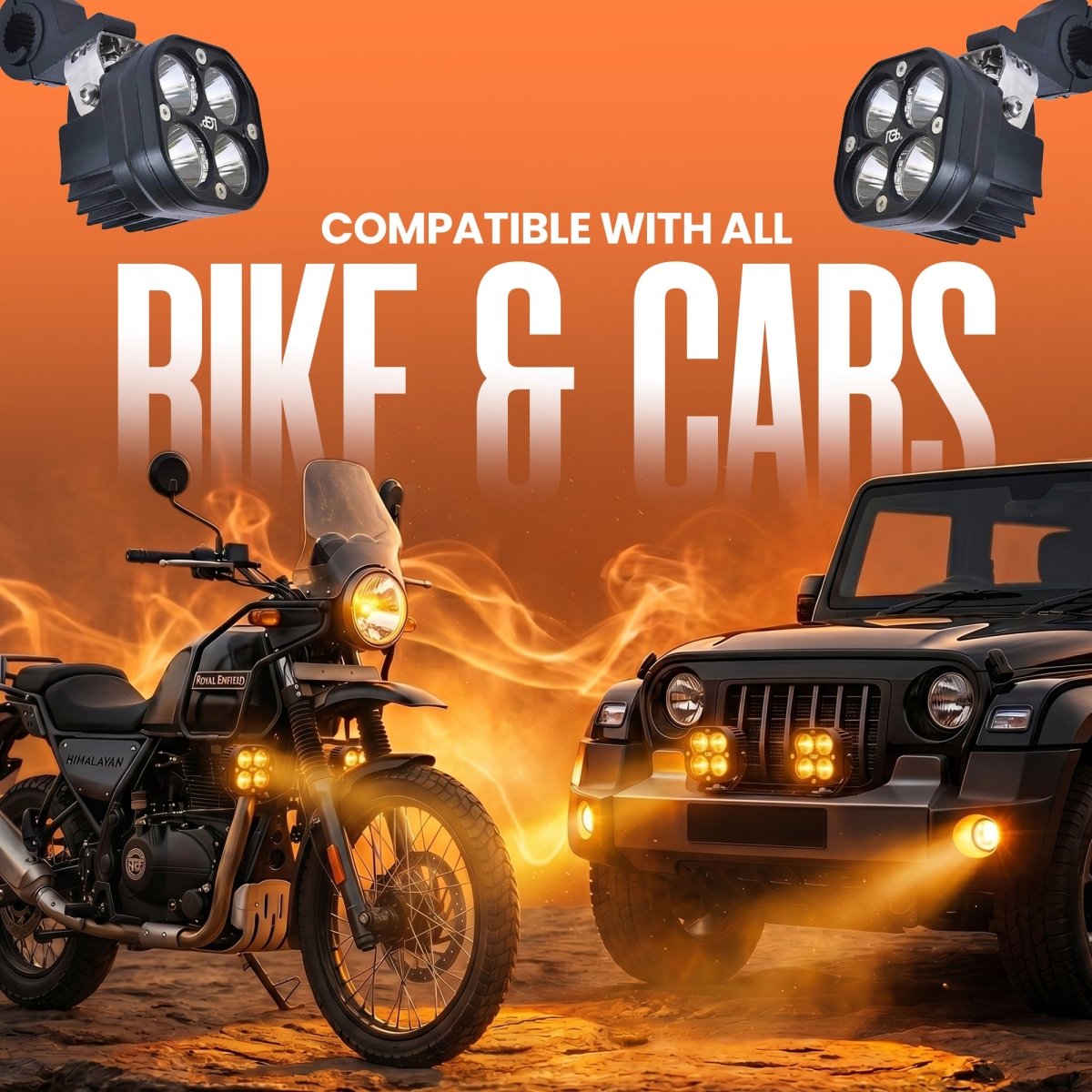 LGP DK40 LED Fog Lamp for Bike (Pair) | Heavy-Duty High Power Waterproof Spotlight | Universal Motorcycle & Car Fit - LGP India