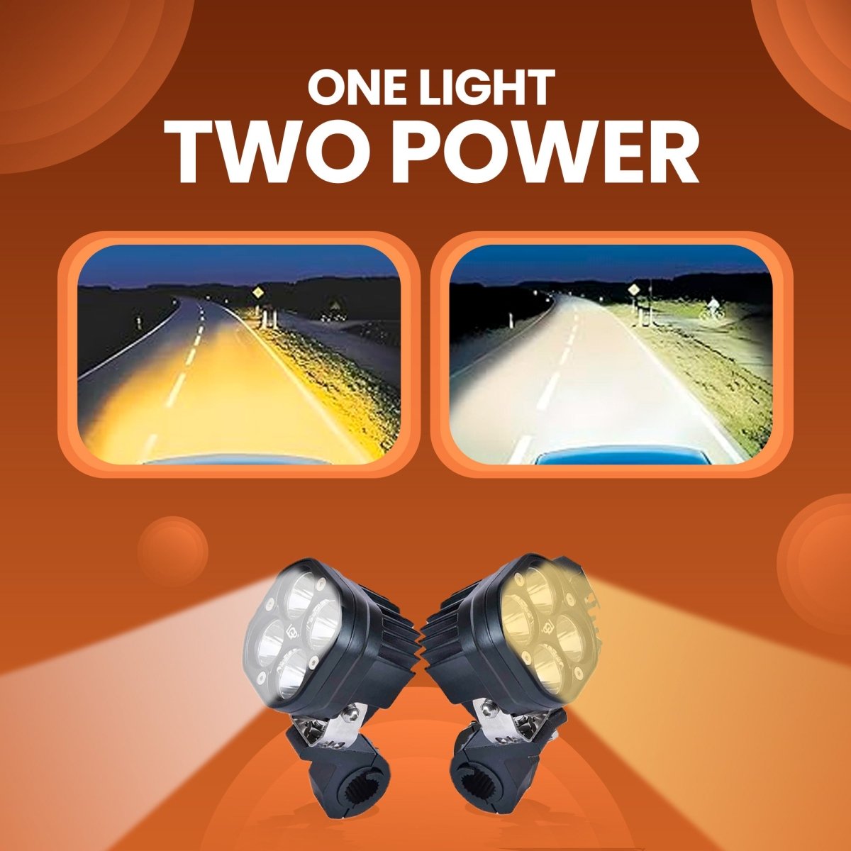 LGP DK40 LED Fog Lamp for Bike (Pair) | Heavy-Duty High Power Waterproof Spotlight | Universal Motorcycle & Car Fit - LGP India