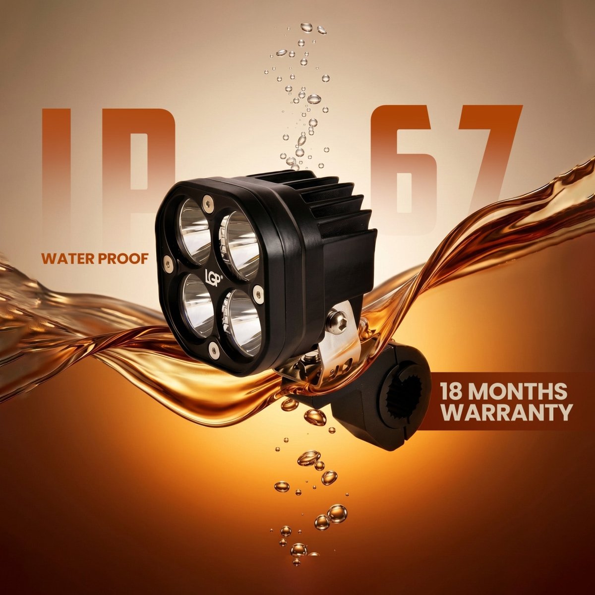LGP DK40 LED Fog Lamp for Bike (Pair) | Heavy-Duty High Power Waterproof Spotlight | Universal Motorcycle & Car Fit - LGP India