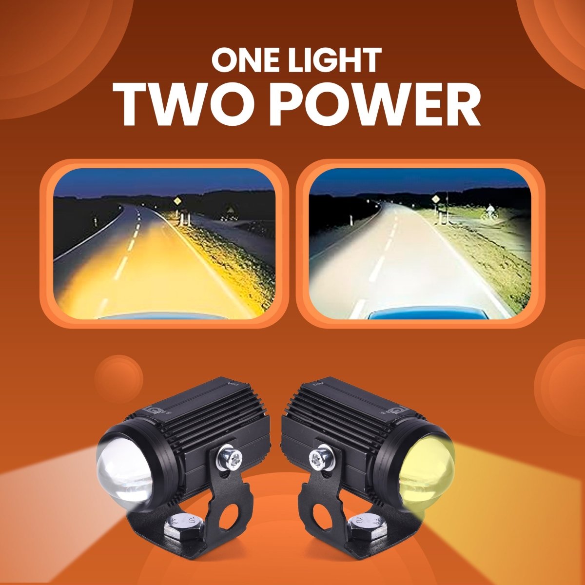 LGP Mini Driving LED Fog Lamp for Bike (Pair) | High Brightness Waterproof Auxiliary Light | Universal Fit for All Motorcycles - LGP India
