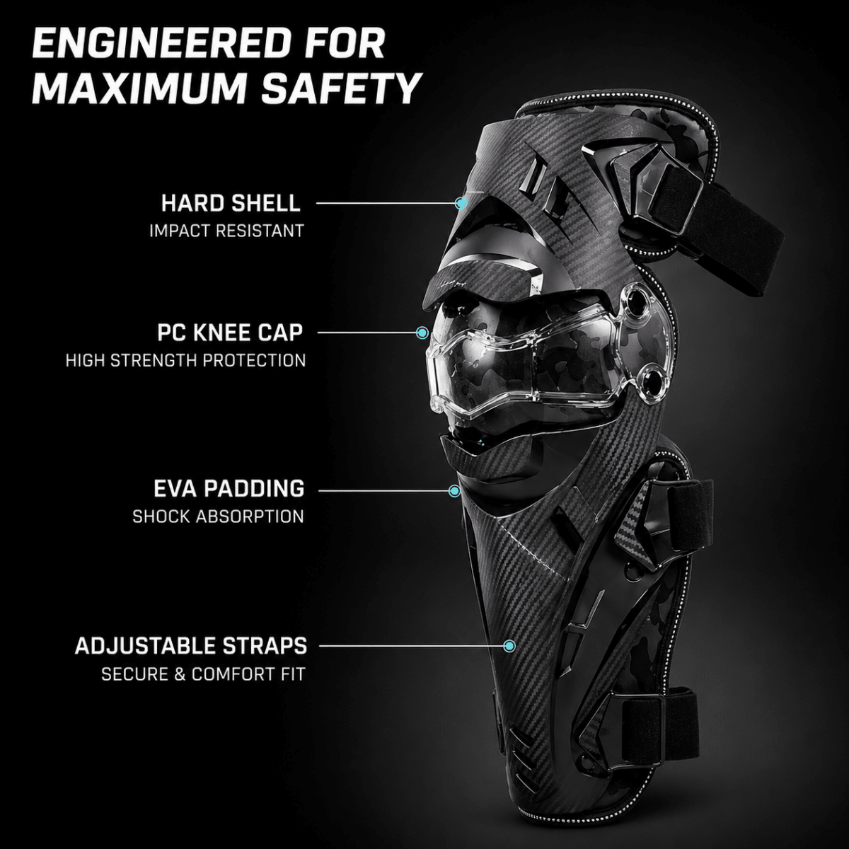 LGP Motorcycle Knee Guard Set of 2 Riding Safety Protection - LGP India