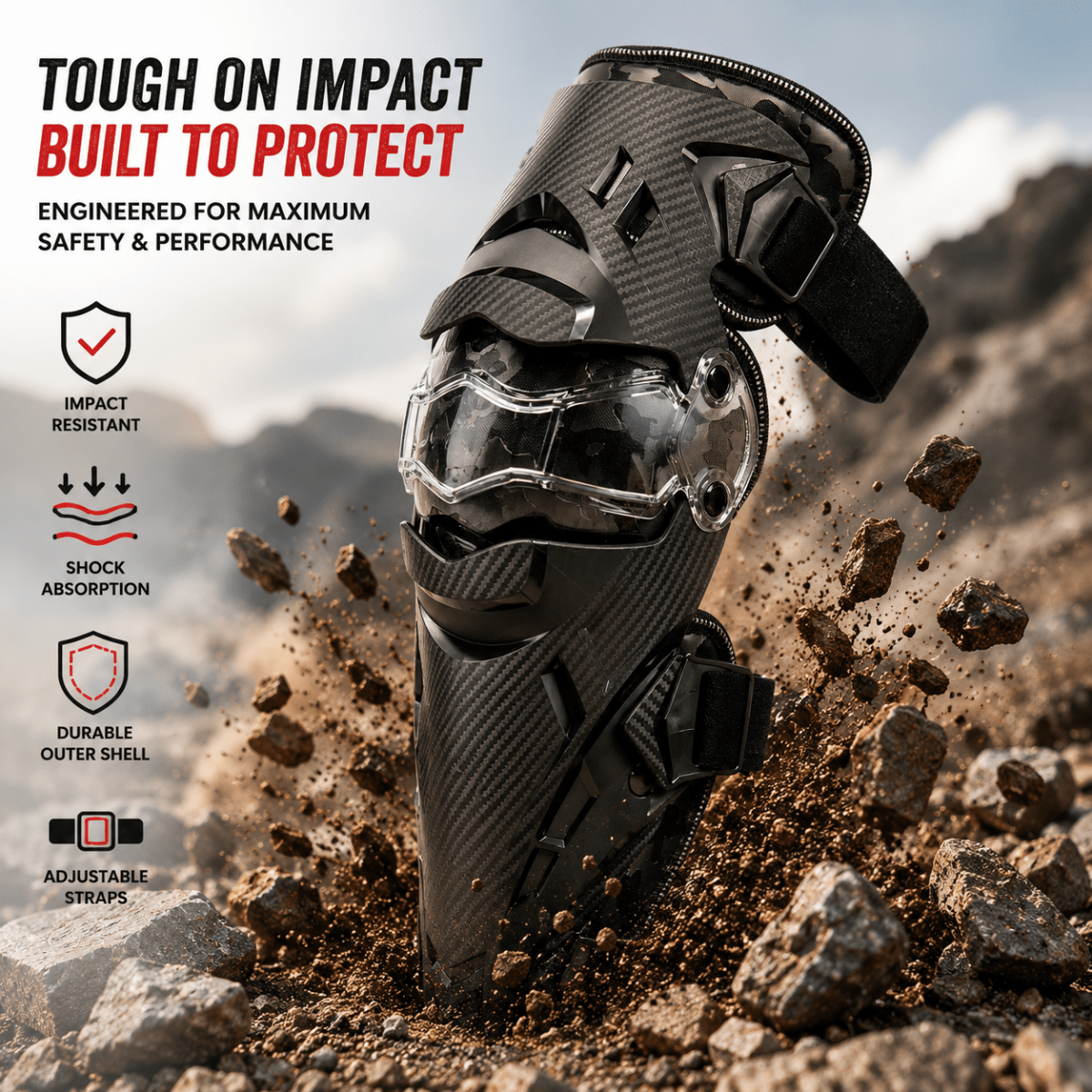 LGP Motorcycle Knee Guard Set of 2 Riding Safety Protection - LGP India