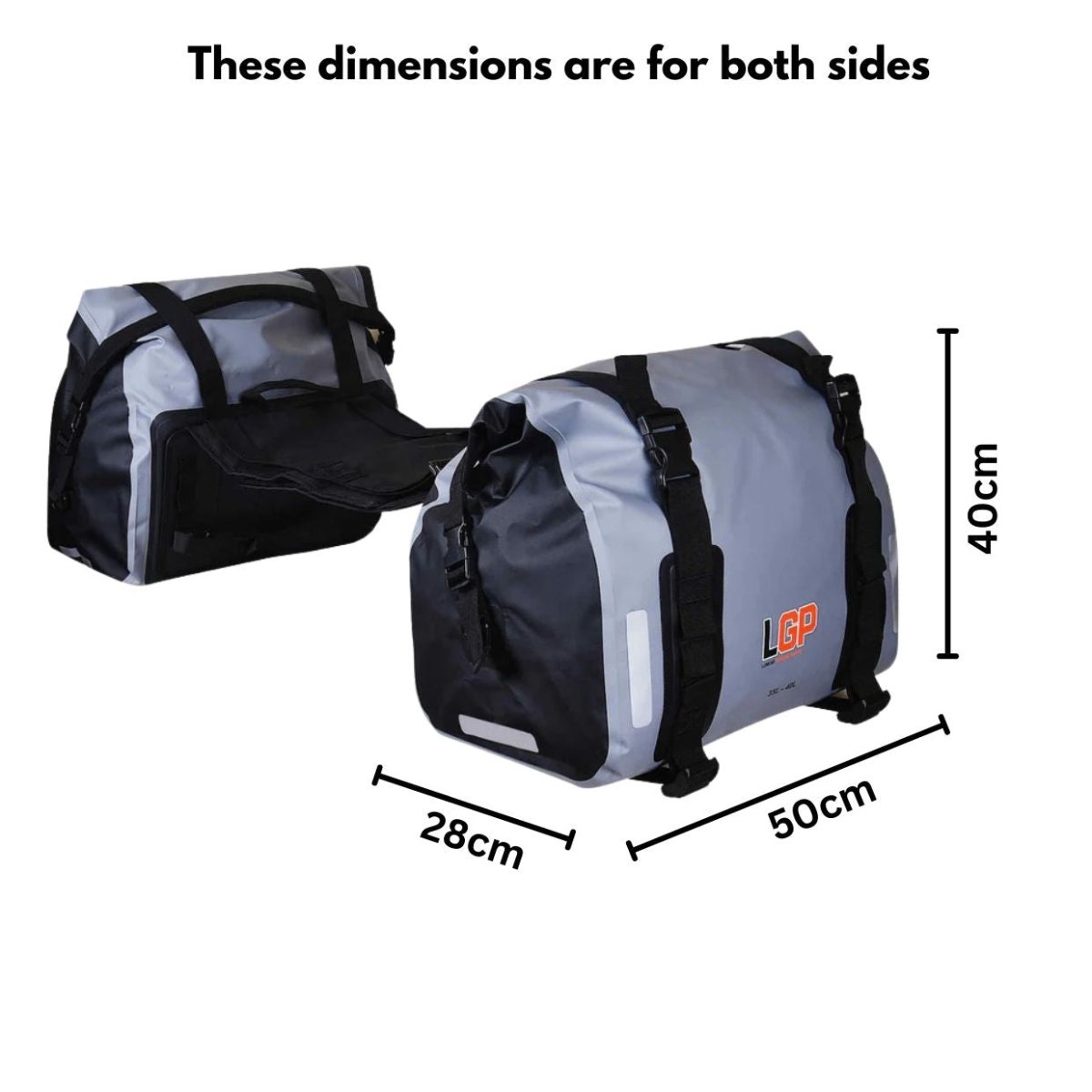 LGP Motorcycle Saddle Bag 35L*2 (Grey) - LGP India