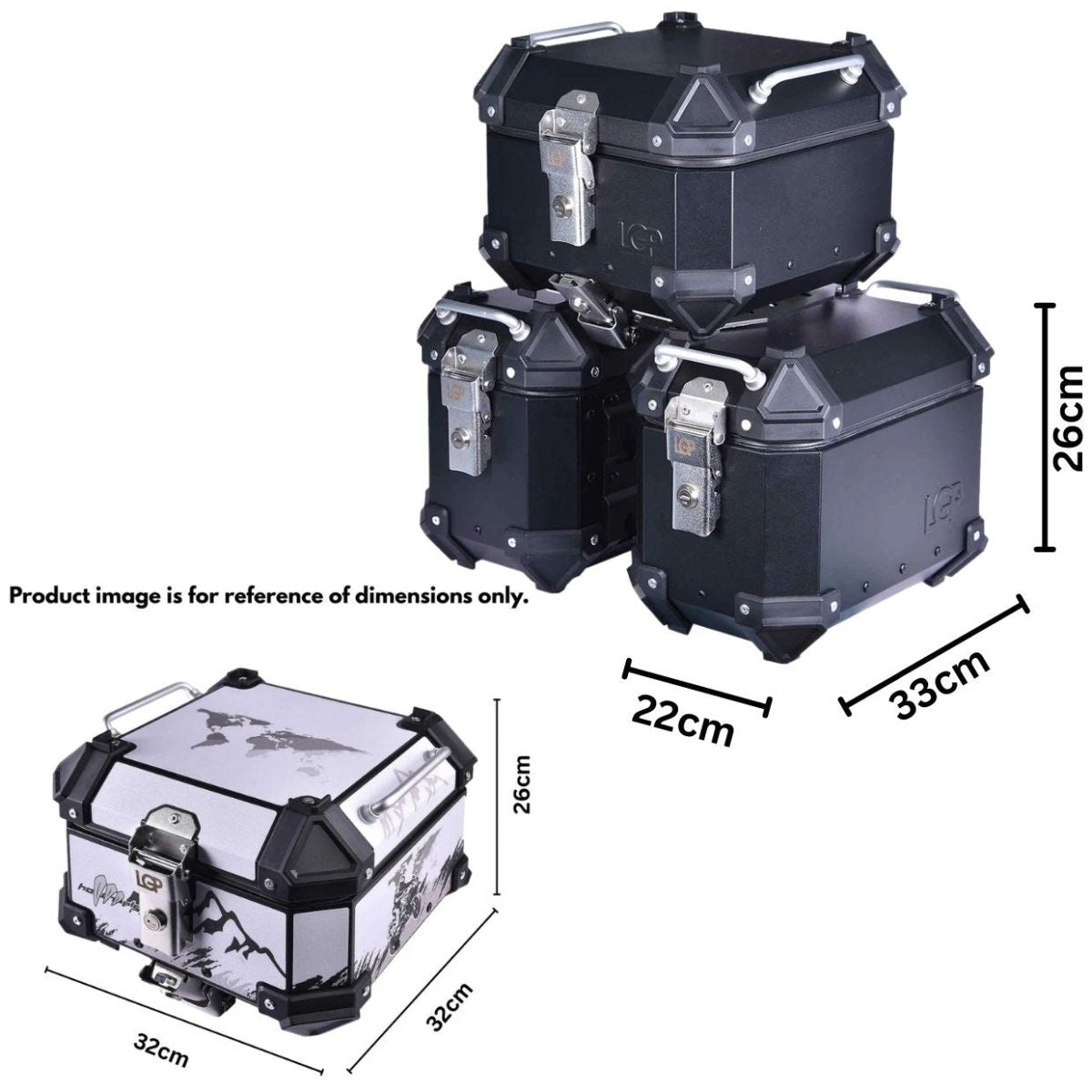 LGP PANNIER SET OF 3 16+16+18 BLACK PLANE - LGP India