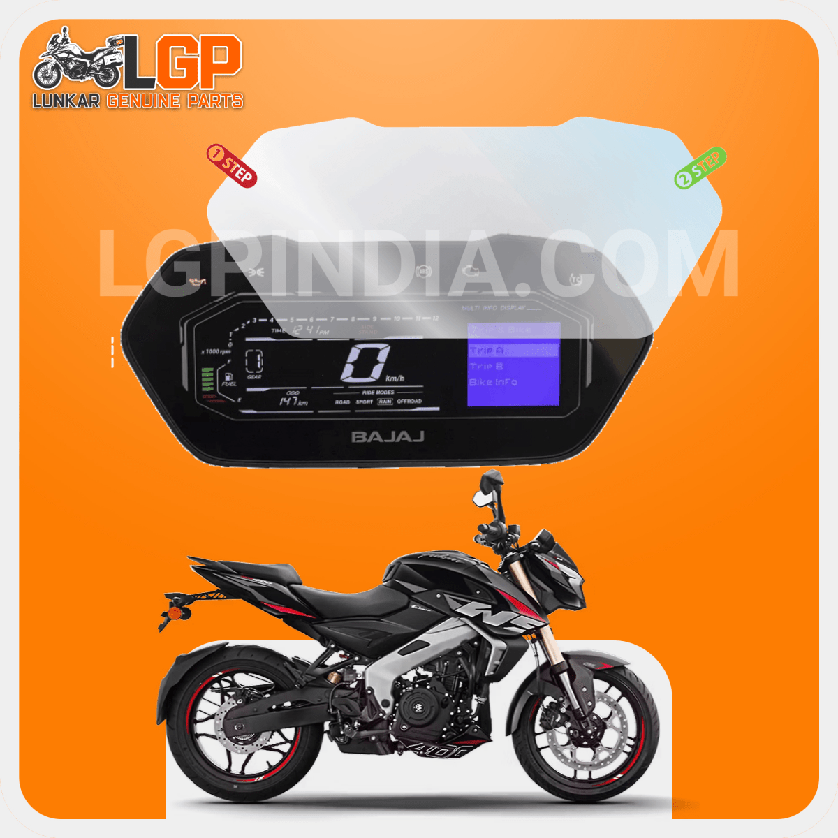 LGP SCREEN GUARD DISPLAY PROTECTOR BAJAJPULSAR NS 400 Z (SMART CONNECT TFT METER) - LGP India
