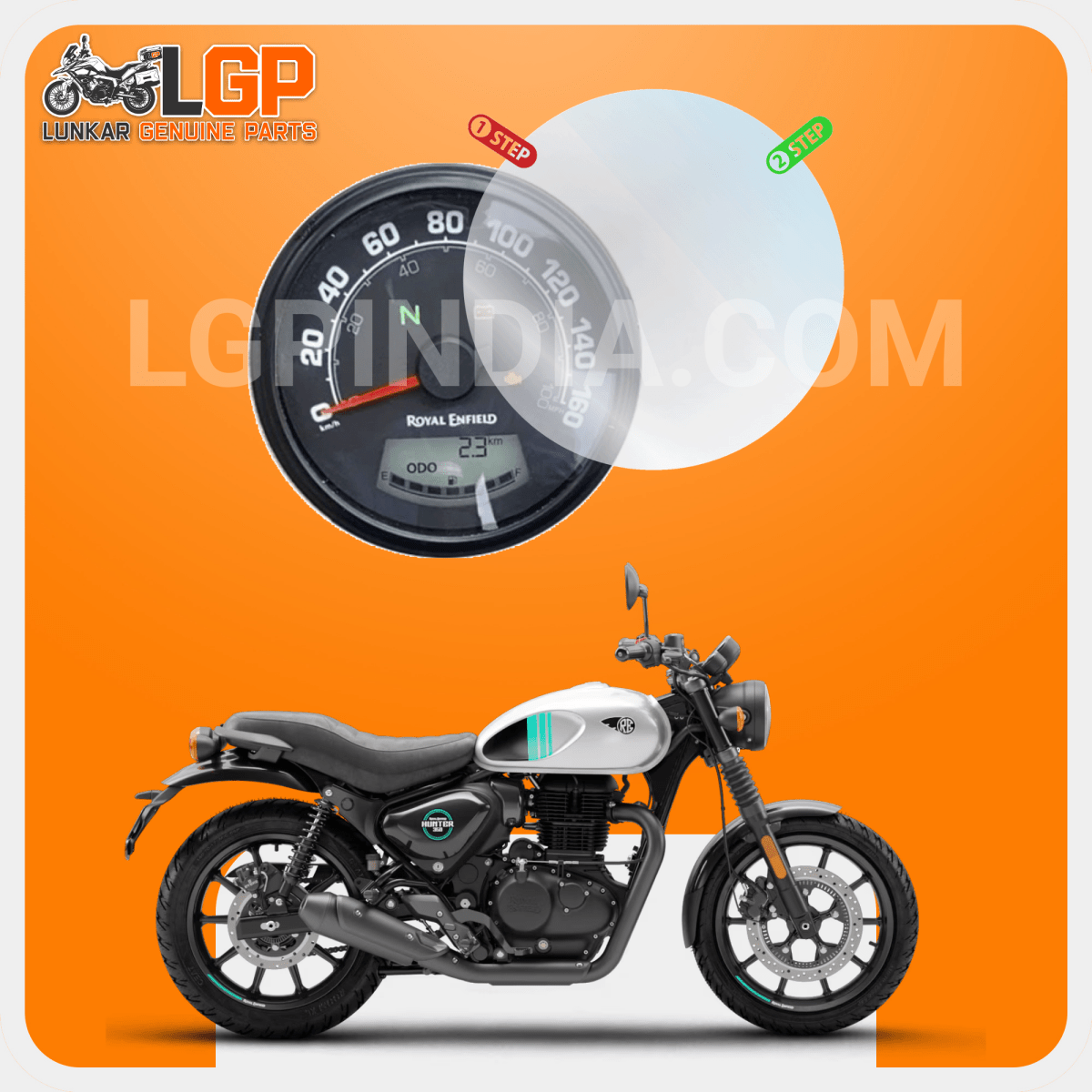 LGP SCREEN GUARD DISPLAY PROTECTOR ROYAL ENFIELDROYAL ENFIELD HUNTER (RETRO VARIANT - 85 mm) - LGP India