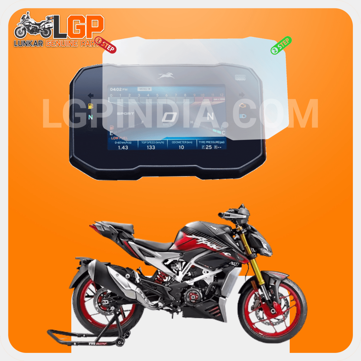 LGP SCREEN GUARD DISPLAY PROTECTOR TVSAPACHE RTR 310 - LGP India
