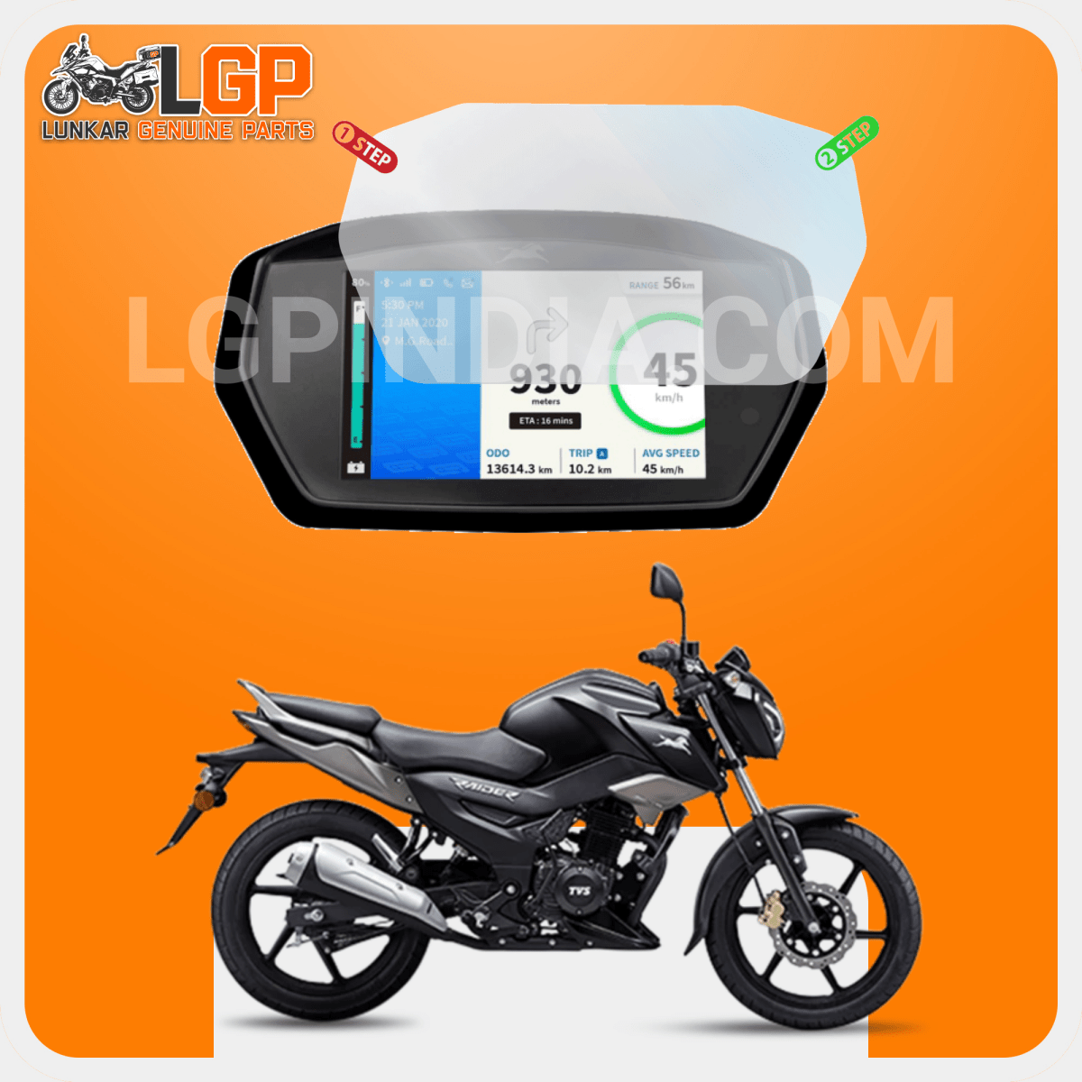 LGP SCREEN GUARD DISPLAY PROTECTOR TVSRAIDER SX TFT iQUBE (6 inch TFT METER) - LGP India