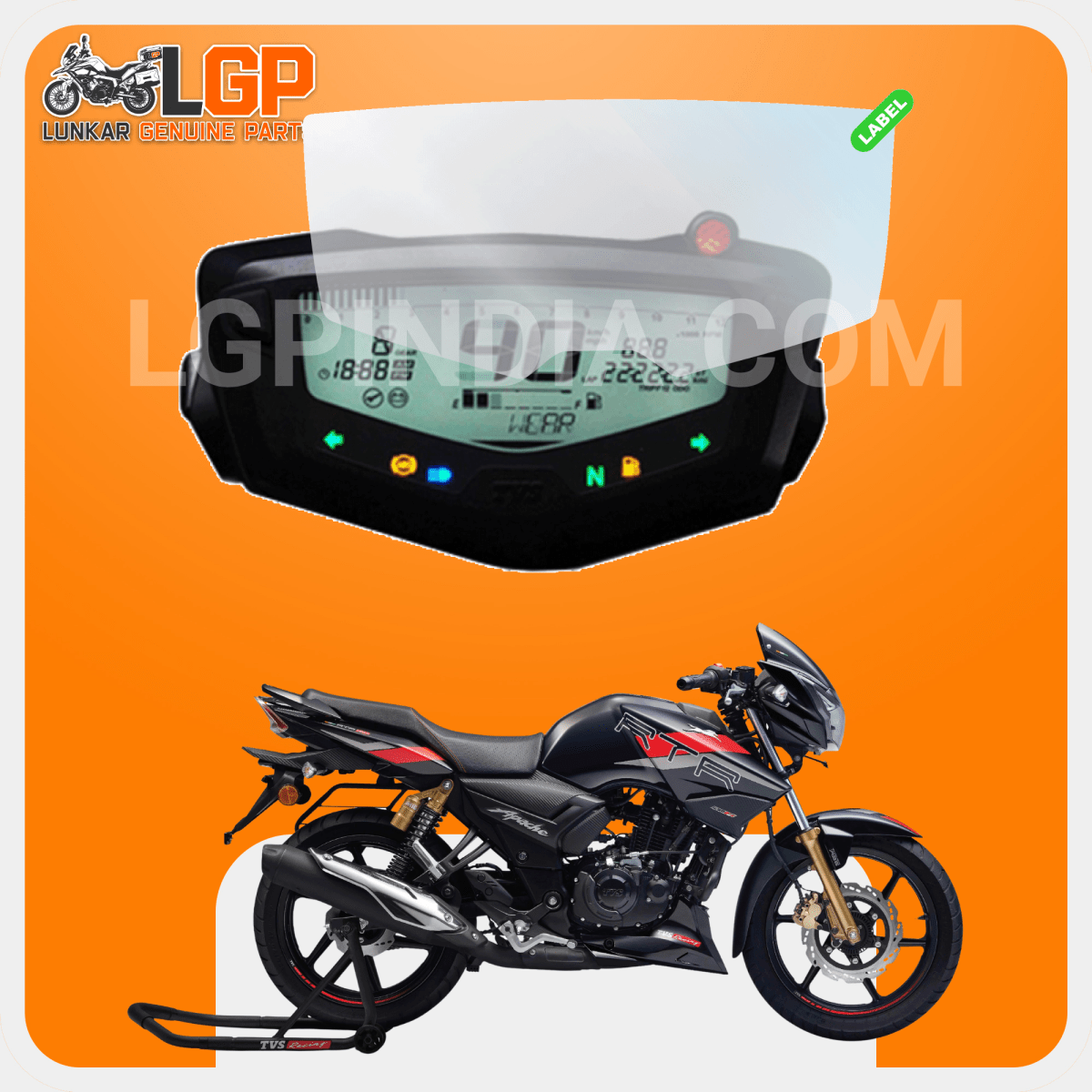LGP SCREEN GUARD DISPLAY PROTECTOR TVSAPACHE RTR 160/ 160 4v APACHE RP 165/ RTR 180 RTR 200 4v - LGP India