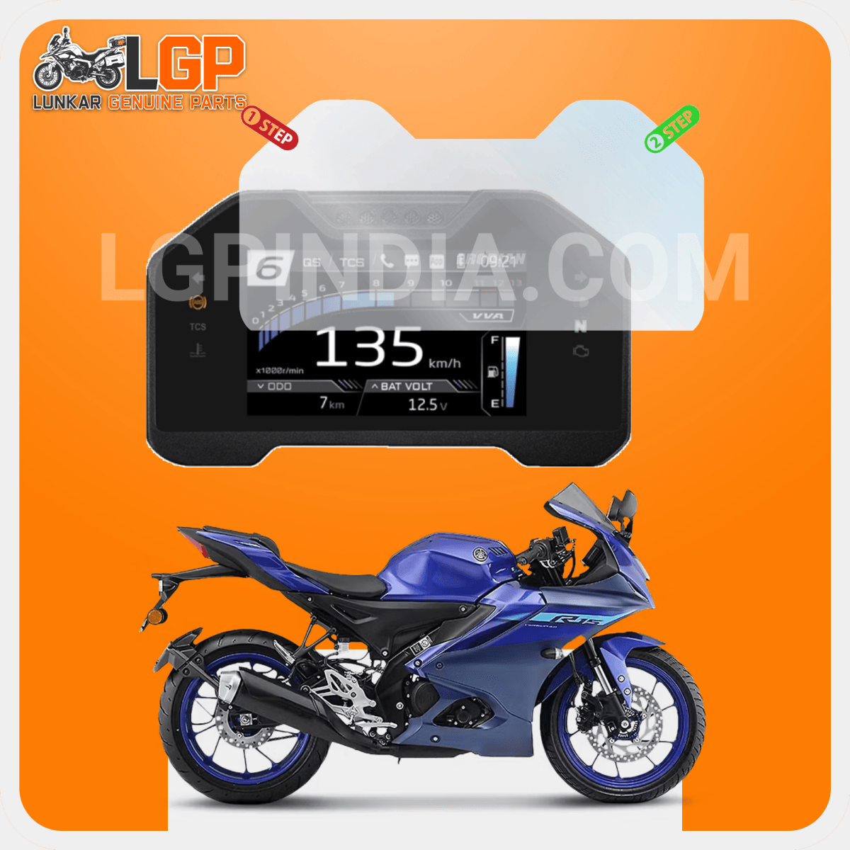 LGP SCREEN GUARD DISPLAY PROTECTOR YAMAHAR15 V4 R1M ( 2025+) TFT COLORED METER - LGP India