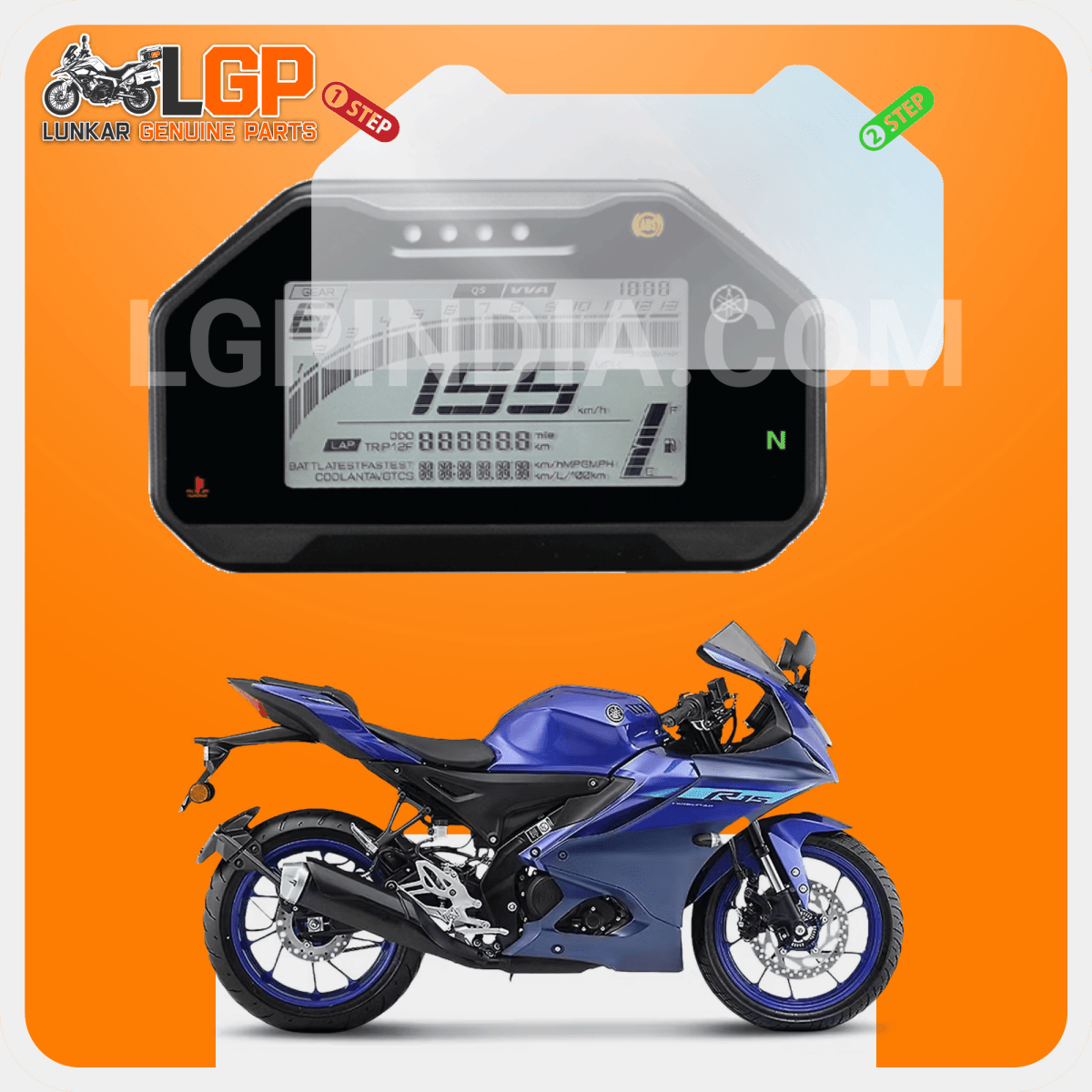 LGP SCREEN GUARD DISPLAY PROTECTOR YAMAHAR15 V4 BLACK & WHITE METER - LGP India