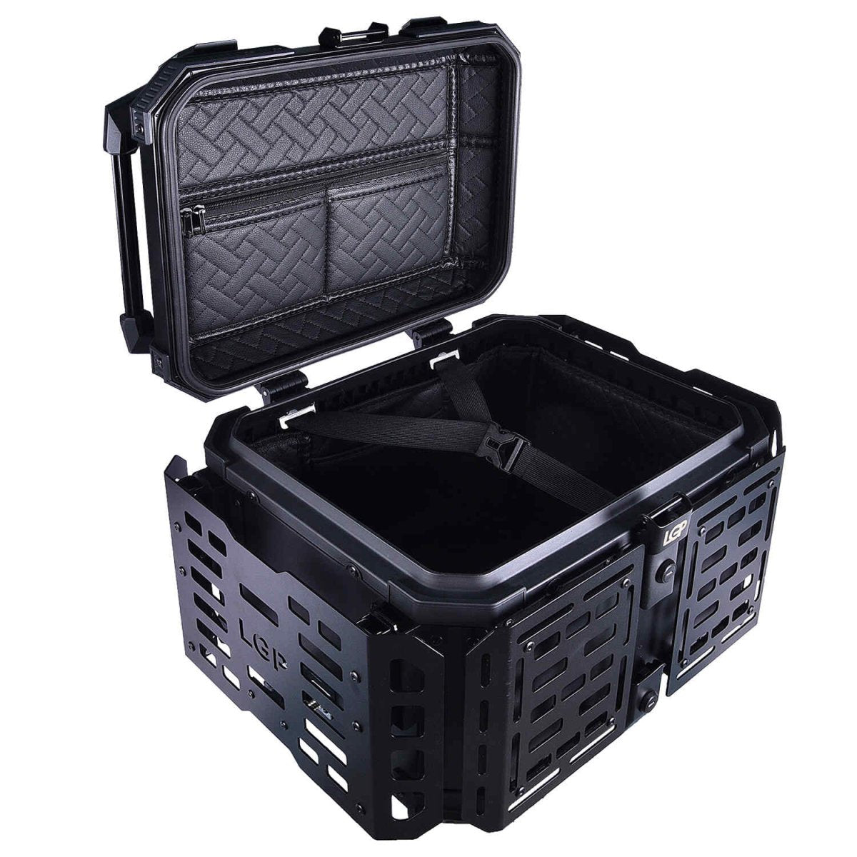 LGP TOP BOX 45L BLACK ARMOURED WITH BACKREST - LGP India