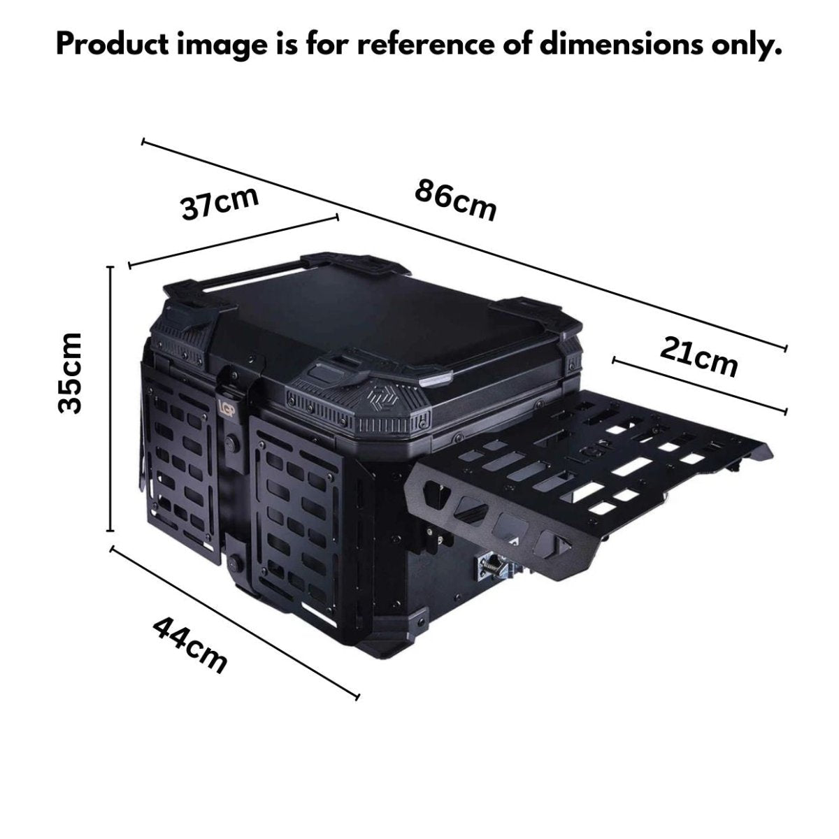 LGP TOP BOX 45L BLACK ARMOURED WITH BACKREST - LGP India